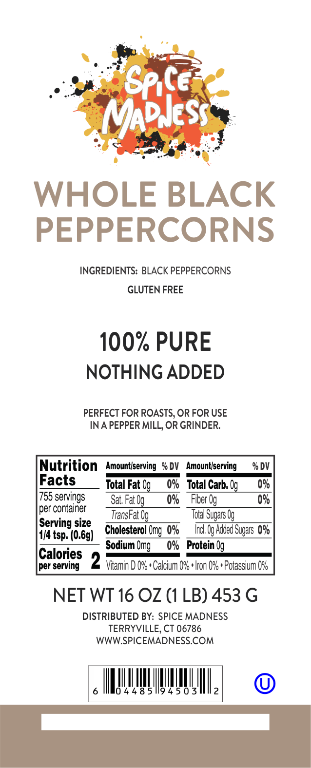 Whole Black Peppercorns