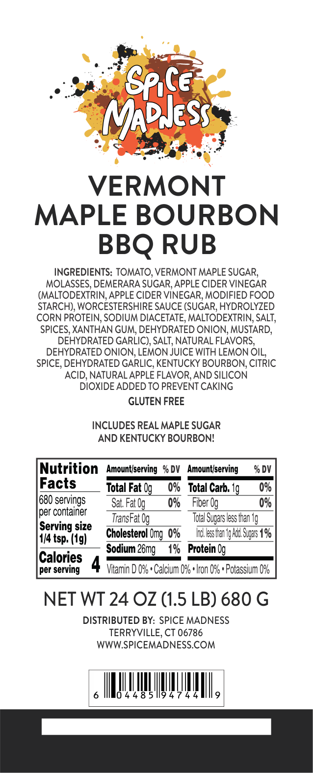 Vermont Maple Bourbon BBQ Rub