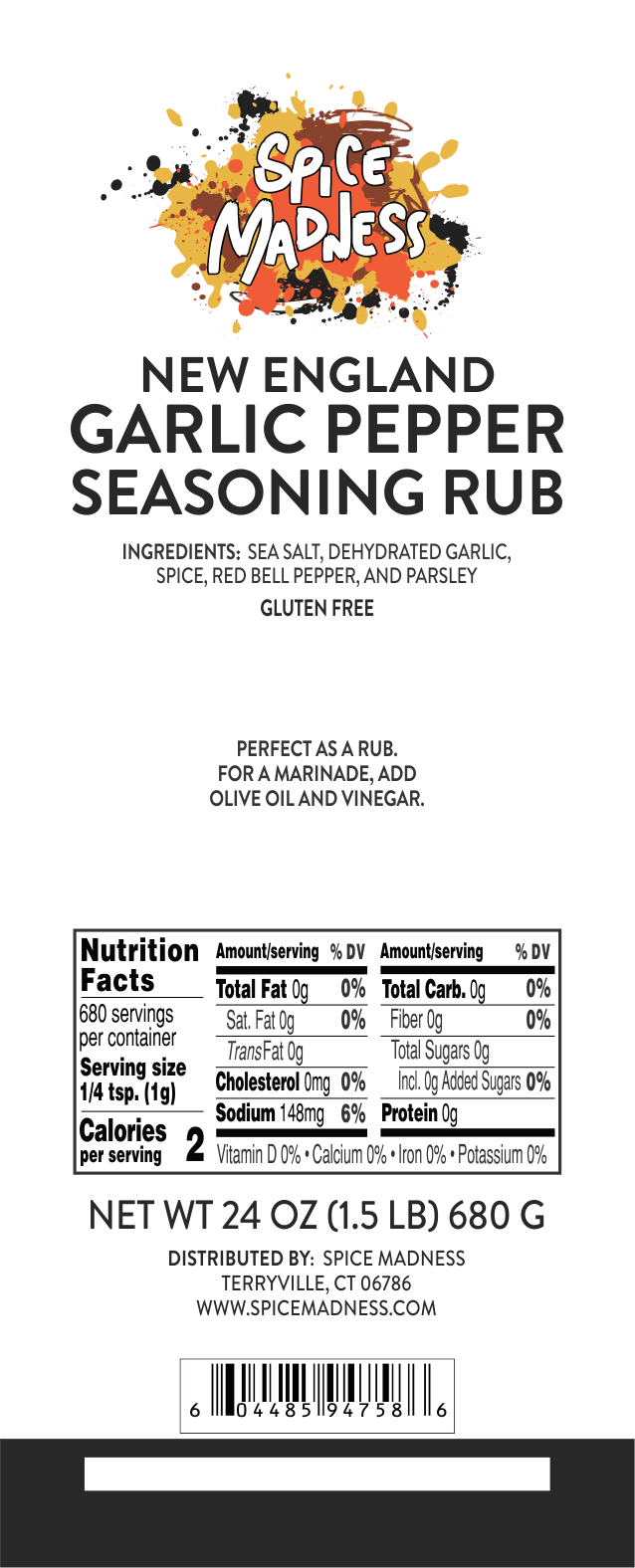 New England Garlic Pepper Rub