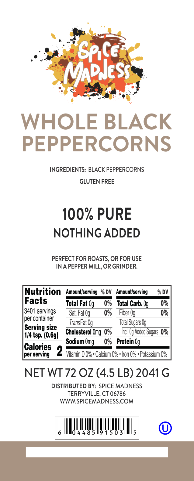 Whole Black Peppercorns