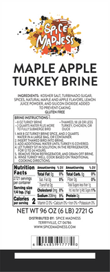 Turkey Brine, Maple Apple