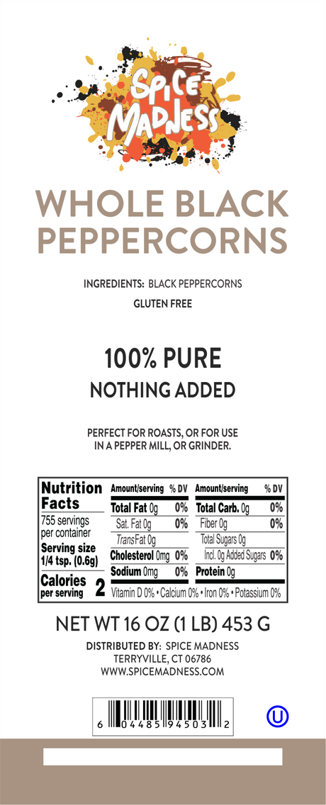 Whole Black Peppercorns