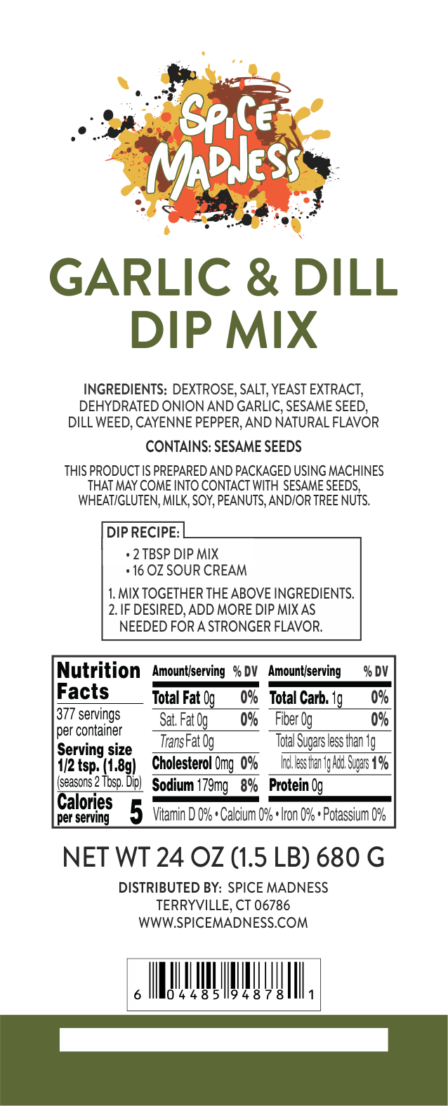 Garlic & Dill Dip Mix
